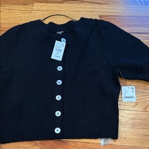 Free People Black Button-Up Top